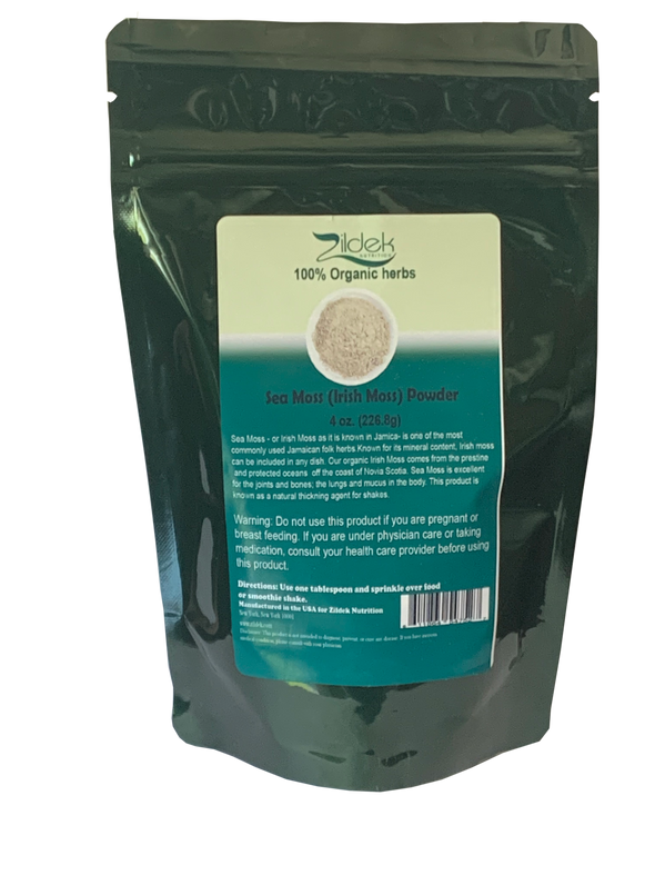 Sea Moss/ Irish Moss Powder 4 oz Pouch with Salt Extracted